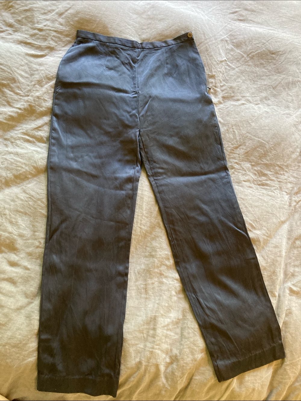 Vintage Women’s Giorgio Armani Straight-Leg Pants Black silk/cotton